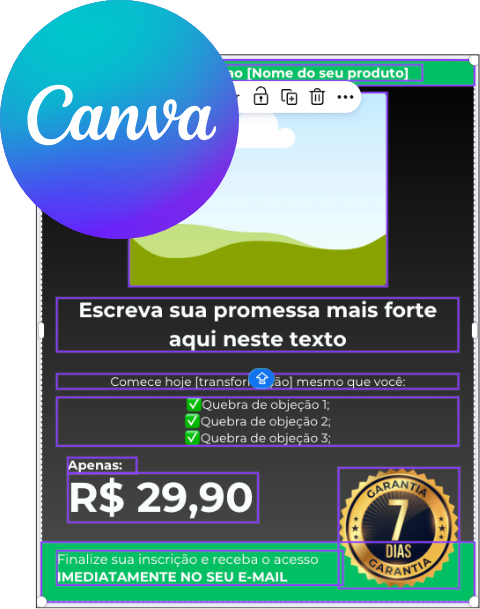 Template do Canva com artes